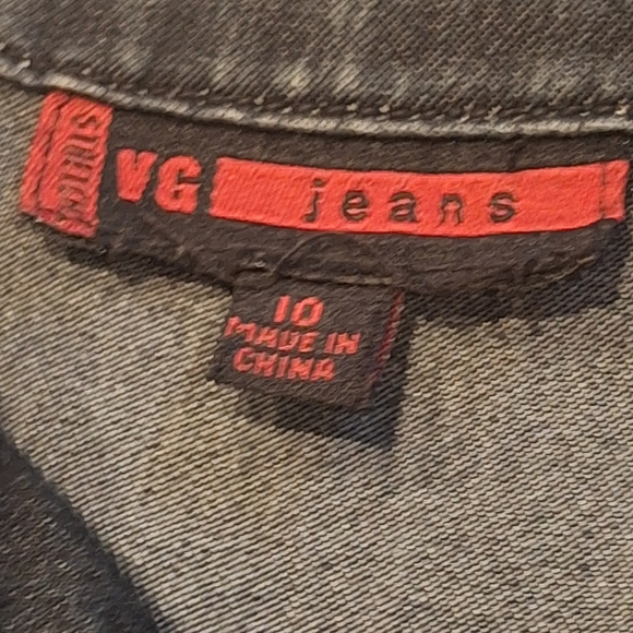 VG Jeans Women's Black Demin Long Sleeve Classic Rock Zip Up Jacket Size 10 - Picture 12 of 14